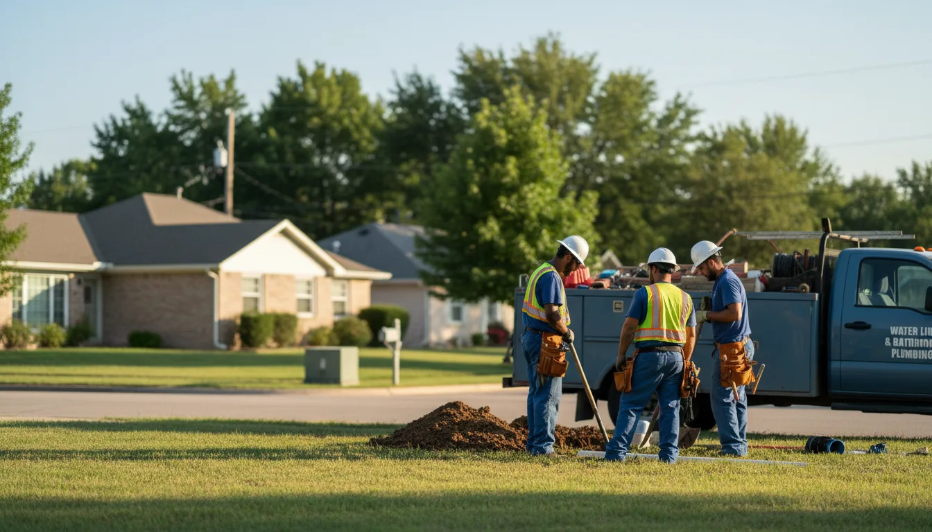 Residential water line and bathroom plumbing service in Beaumont, KS